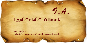 Igyártó Albert névjegykártya
