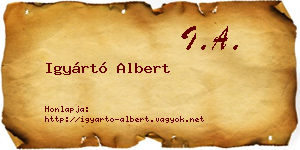 Igyártó Albert névjegykártya