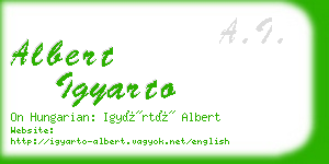 albert igyarto business card